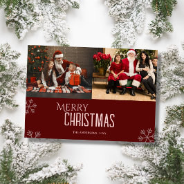 Custom family photo elegant modern christmas Card Feestdagenkaart