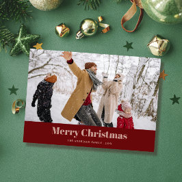 Custom family photo elegant modern christmas  Card Feestdagenkaart