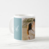 Custom Family Photo Gift with Elegant Initial Koffiemok (Voorkant links)