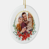 Custom Family Photo Holly Holly Keramisch Ornament (Rechts)