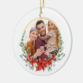 Custom Family Photo Holly Holly Keramisch Ornament (Links)