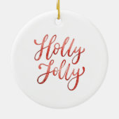 Custom Family Photo Holly Holly Keramisch Ornament (Achterkant)