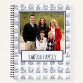 Custom Family Photo House Illustration Pattern Notitieboek (Voorkant)