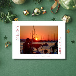 Custom family photo merry christmas Card Feestdagenkaart