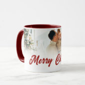 Custom Family photo Merry Christmas Gift  Mok (Voorkant links)