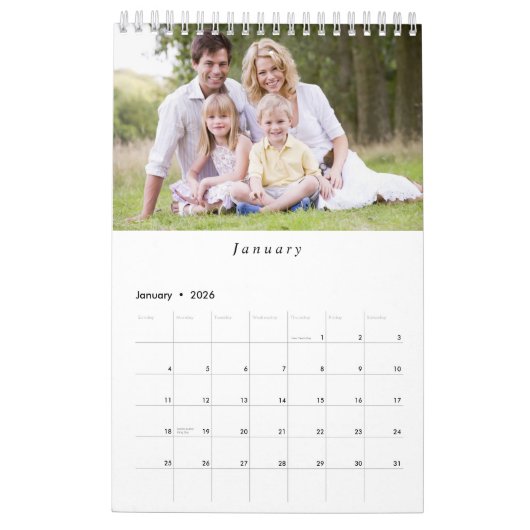 Custom Family Photo Minimalist 2025 Kalender (Jan 2026)