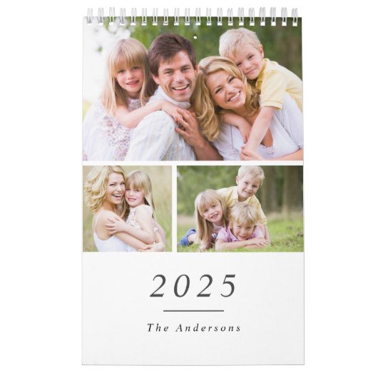Custom Family Photo Minimalist 2025 Kalender (Hoes)