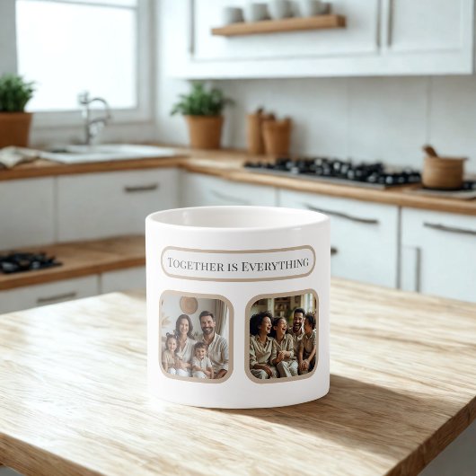 Custom Family Photo Mug – Together Is Everything Espresso Kop