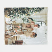 Custom Family Photo - Personalized Last Name Fleece Deken (Voorkant (Horizontaal))