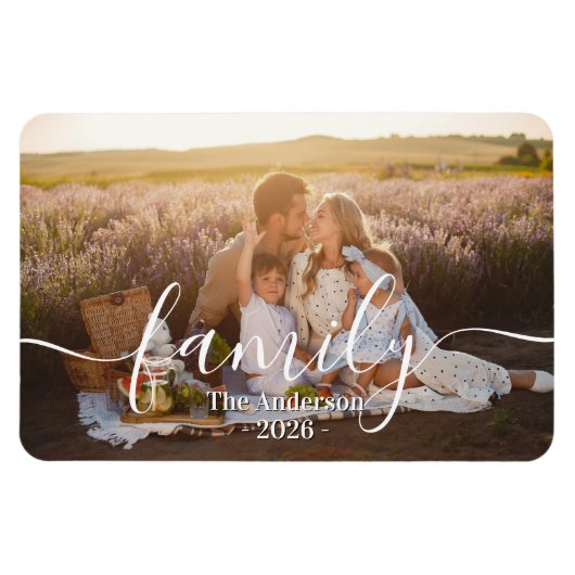Custom Family Photo – Personalized Last Name Magneet (Horizontaal)