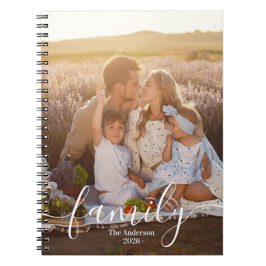 Custom Family Photo – Personalized Last Name  Notitieboek (Voorkant)