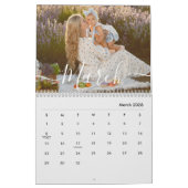Custom Family Photo | Personalized Light Grey Kalender (Mar 2026)