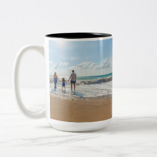 Custom Family Photo Personalized Tweekleurige Koffiemok