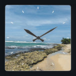 Custom Family Photo Personalized Wall Clock Vierkante Klok<br><div class="desc">Custom Photo Personalized Square Wall Clock</div>