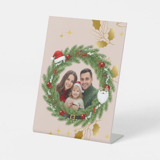 Custom Family Photo Pillow | Personalized Cushion Reclamebord Met Voetstuk (Voorkant)