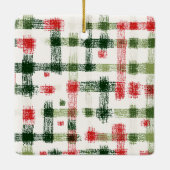 Custom Family Photo Red and Green Plaid Ornament (Achterkant)