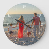 Custom Family Photo Round Grote Klok (Voorkant)