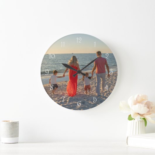 Custom Family Photo Round Grote Klok (Huis)