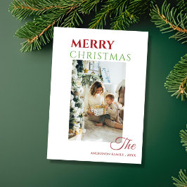 Custom family photo unique merry christmas Card Feestdagenkaart