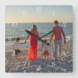 Custom Family Photo Vierkante Klok