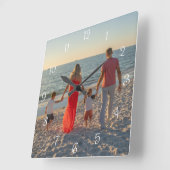 Custom Family Photo Vierkante Klok (Hoek)