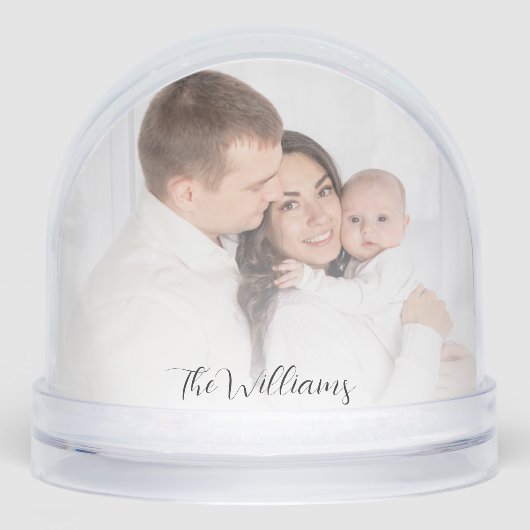 Custom Family Photo with Text | Christmas Keepsake Sneeuwbol (Voorkant)