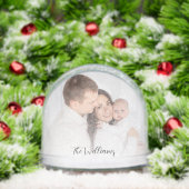 Custom Family Photo with Text | Christmas Keepsake Sneeuwbol (Kerstmis)