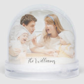 Custom Family Photo with Text | Christmas Keepsake Sneeuwbol (Achterkant)