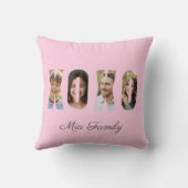 Custom Family Photo XOXO Pink Valentine’s Day Kussen (Achterkant)