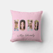 Custom Family Photo XOXO Pink Valentine’s Day Kussen (Voorkant)