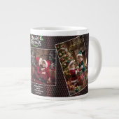 Custom Family Picture Gift with Merry Christmas  Grote Koffiekop (Voorkant rechts)