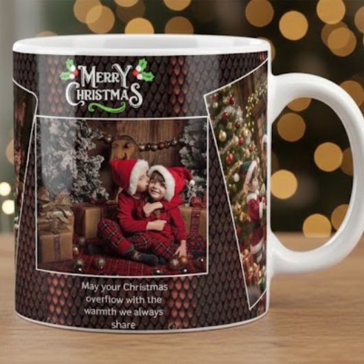 Custom Family Picture Gift with Merry Christmas  Grote Koffiekop