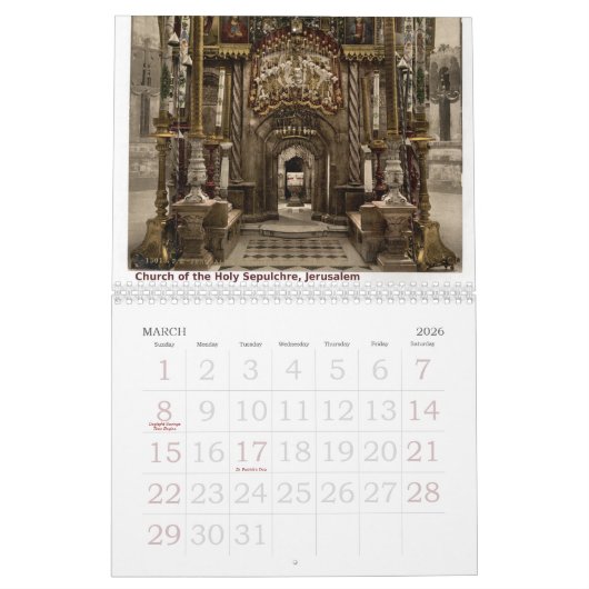 Custom Family Planner Sacred Holy Land Sites Kalender (Mar 2026)