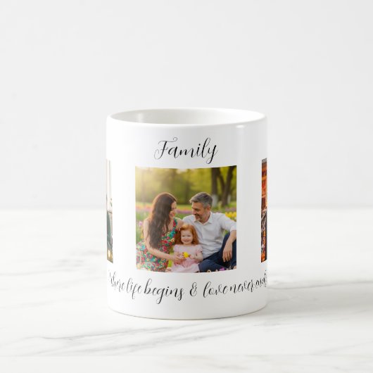 Custom Family Portrait Personalized Message Koffiemok (Center)