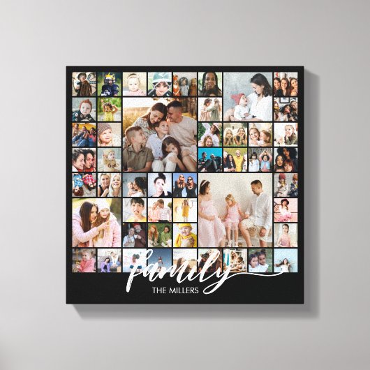 Custom Family Portrait Photo Collage 50 Pictures Canvas Afdruk (Voorkant)