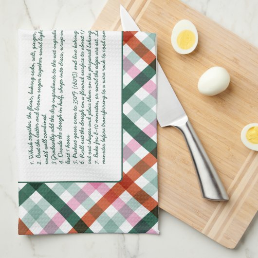 Custom Family Recept Kerstmis Theedoek (Quarter Fold)