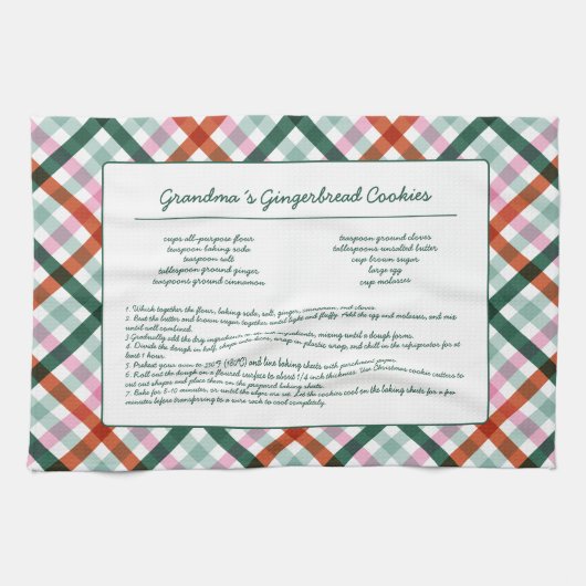 Custom Family Recept Kerstmis Theedoek (Horizontaal)