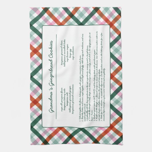 Custom Family Recept Kerstmis Theedoek (Verticaal)