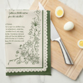Custom Family Recipe Kitchen Towel Keepsake Theedoek (Quarter Fold)