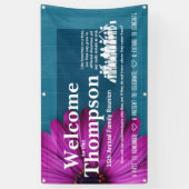 Custom Family Reunion Banner: Floral Vibe Spandoek (Verticaal)