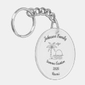 Custom Family Reunion Beach Summer Vacation White Sleutelhanger (Voorkant Links)