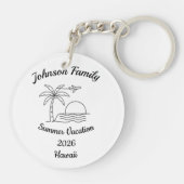 Custom Family Reunion Beach Summer Vacation White Sleutelhanger (Achterkant)