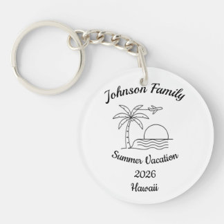 Custom Family Reunion Beach Summer Vacation White Sleutelhanger