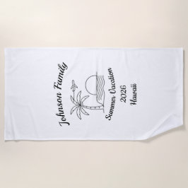 Custom Family Reunion Beach Summer Vacation White Strandlaken