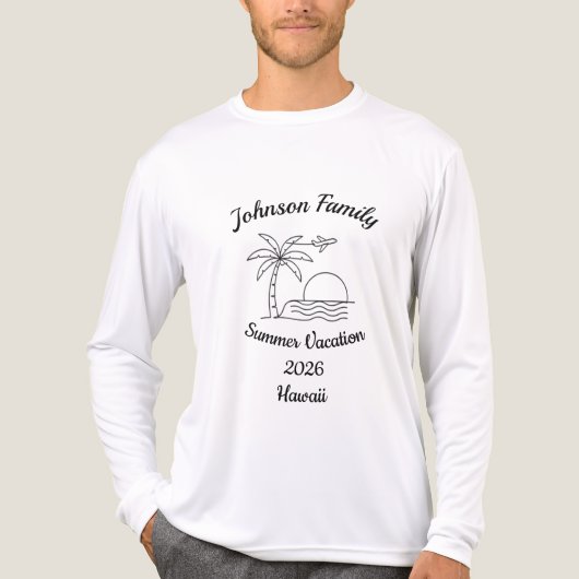 Custom Family Reunion Beach Summer Vacation White Tri-Blend Shirt (Voorkant volledig)