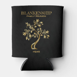 Custom Family Reunion Black Gold Tree Art Blikjeskoeler