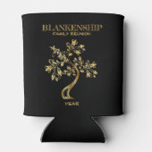 Custom Family Reunion Black Gold Tree Art Blikjeskoeler (Achterkant)