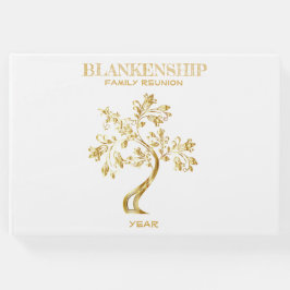 Custom Family Reunion Black Gold Tree Art Gastenboek