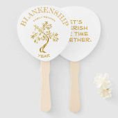 Custom Family Reunion Black Gold Tree, dubbelzijdi Handwaaier (Voorkant en achterkant)