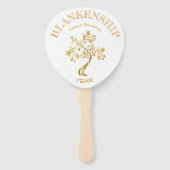 Custom Family Reunion Black Gold Tree, dubbelzijdi Handwaaier (Voorkant)